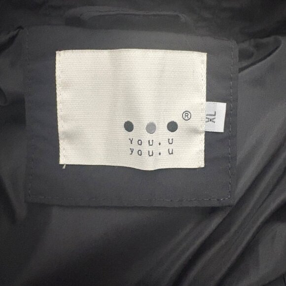 Long Black Puffer Coat With Faux Fur Hood & Zipper Closure By You.u Size XL - Picture 5 of 16